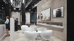 30x40 Island booth design by Reaction Space